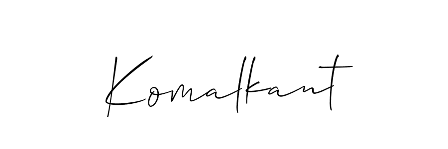 Use a signature maker to create a handwritten signature online. With this signature software, you can design (Allison_Script) your own signature for name Komalkant. Komalkant signature style 2 images and pictures png