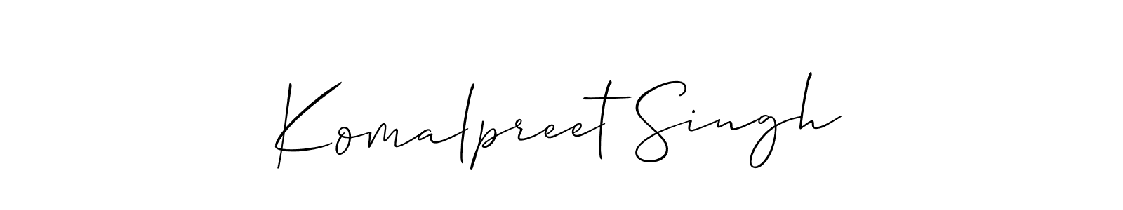 Use a signature maker to create a handwritten signature online. With this signature software, you can design (Allison_Script) your own signature for name Komalpreet Singh. Komalpreet Singh signature style 2 images and pictures png