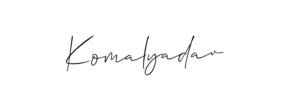 Make a short Komalyadav signature style. Manage your documents anywhere anytime using Allison_Script. Create and add eSignatures, submit forms, share and send files easily. Komalyadav signature style 2 images and pictures png