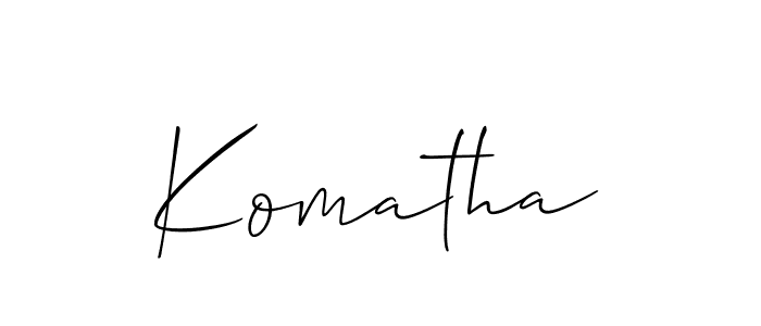 How to make Komatha signature? Allison_Script is a professional autograph style. Create handwritten signature for Komatha name. Komatha signature style 2 images and pictures png