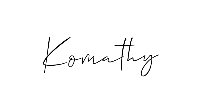 How to make Komathy signature? Allison_Script is a professional autograph style. Create handwritten signature for Komathy name. Komathy signature style 2 images and pictures png