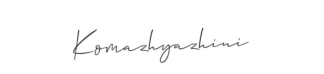 Allison_Script is a professional signature style that is perfect for those who want to add a touch of class to their signature. It is also a great choice for those who want to make their signature more unique. Get Komazhyazhini name to fancy signature for free. Komazhyazhini signature style 2 images and pictures png