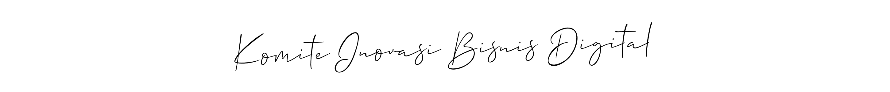 The best way (Allison_Script) to make a short signature is to pick only two or three words in your name. The name Komite Inovasi Bisnis Digital include a total of six letters. For converting this name. Komite Inovasi Bisnis Digital signature style 2 images and pictures png