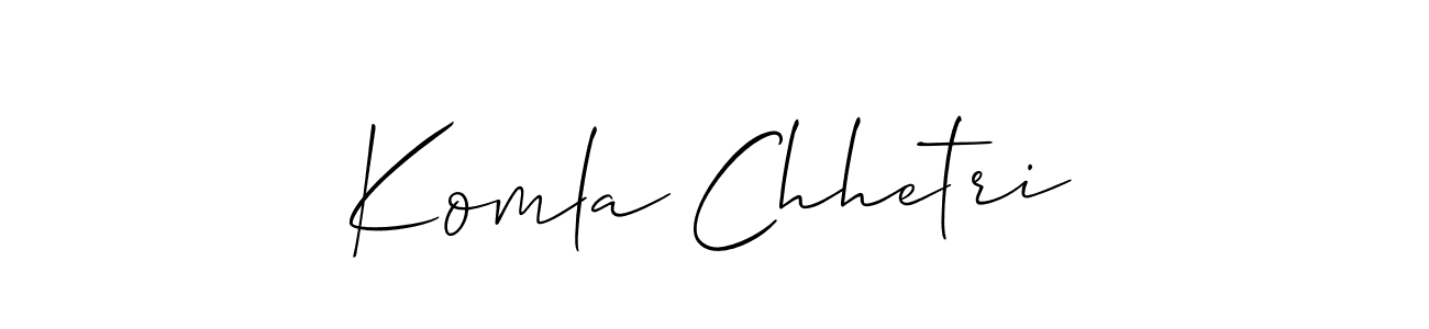 How to make Komla Chhetri signature? Allison_Script is a professional autograph style. Create handwritten signature for Komla Chhetri name. Komla Chhetri signature style 2 images and pictures png