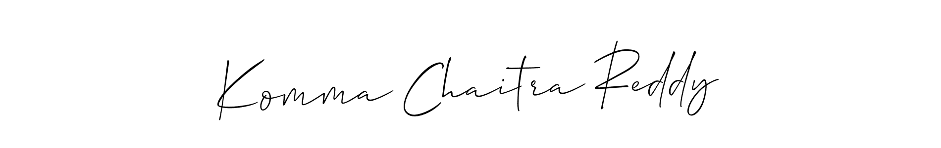 Create a beautiful signature design for name Komma Chaitra Reddy. With this signature (Allison_Script) fonts, you can make a handwritten signature for free. Komma Chaitra Reddy signature style 2 images and pictures png