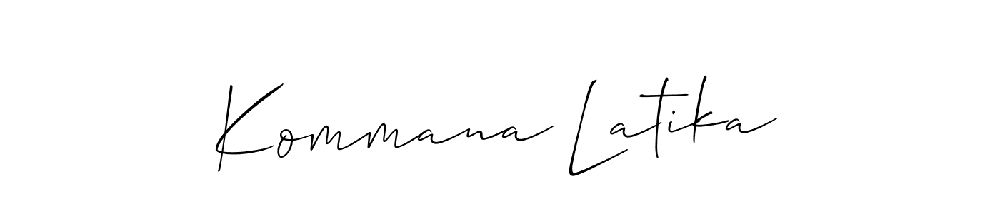 This is the best signature style for the Kommana Latika name. Also you like these signature font (Allison_Script). Mix name signature. Kommana Latika signature style 2 images and pictures png