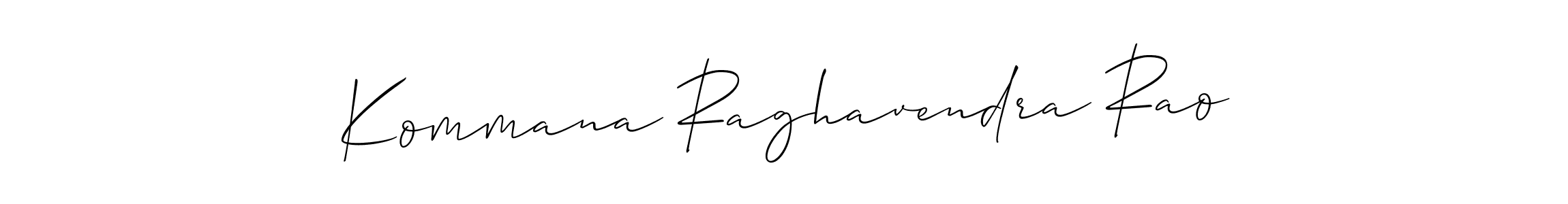 Make a beautiful signature design for name Kommana Raghavendra Rao. With this signature (Allison_Script) style, you can create a handwritten signature for free. Kommana Raghavendra Rao signature style 2 images and pictures png