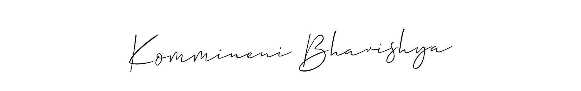It looks lik you need a new signature style for name Kommineni Bhavishya. Design unique handwritten (Allison_Script) signature with our free signature maker in just a few clicks. Kommineni Bhavishya signature style 2 images and pictures png