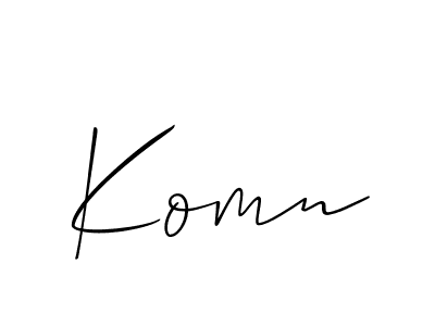 You should practise on your own different ways (Allison_Script) to write your name (Komn) in signature. don't let someone else do it for you. Komn signature style 2 images and pictures png