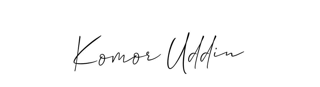 Make a beautiful signature design for name Komor Uddin. With this signature (Allison_Script) style, you can create a handwritten signature for free. Komor Uddin signature style 2 images and pictures png