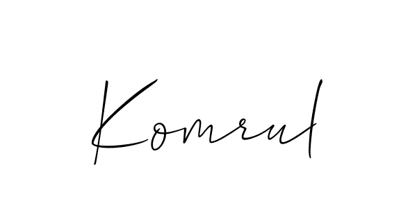 How to make Komrul name signature. Use Allison_Script style for creating short signs online. This is the latest handwritten sign. Komrul signature style 2 images and pictures png