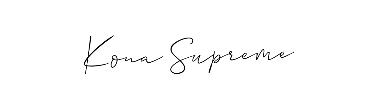 The best way (Allison_Script) to make a short signature is to pick only two or three words in your name. The name Kona Supreme include a total of six letters. For converting this name. Kona Supreme signature style 2 images and pictures png
