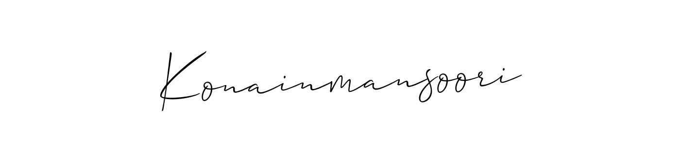 Make a beautiful signature design for name Konainmansoori. With this signature (Allison_Script) style, you can create a handwritten signature for free. Konainmansoori signature style 2 images and pictures png
