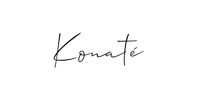 Use a signature maker to create a handwritten signature online. With this signature software, you can design (Allison_Script) your own signature for name Konaté. Konaté signature style 2 images and pictures png
