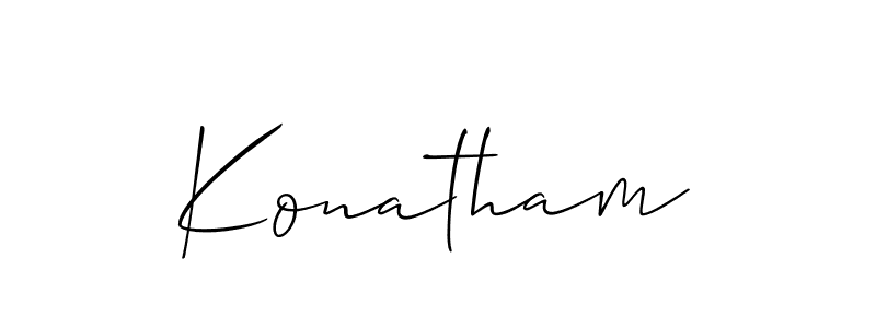 How to Draw Konatham signature style? Allison_Script is a latest design signature styles for name Konatham. Konatham signature style 2 images and pictures png