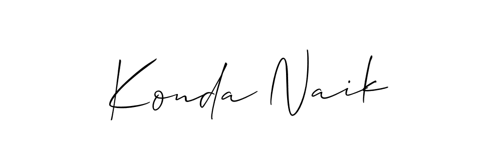 The best way (Allison_Script) to make a short signature is to pick only two or three words in your name. The name Konda Naik include a total of six letters. For converting this name. Konda Naik signature style 2 images and pictures png