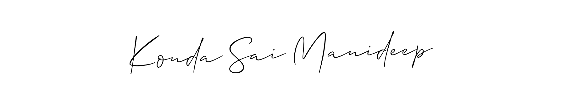 It looks lik you need a new signature style for name Konda Sai Manideep. Design unique handwritten (Allison_Script) signature with our free signature maker in just a few clicks. Konda Sai Manideep signature style 2 images and pictures png