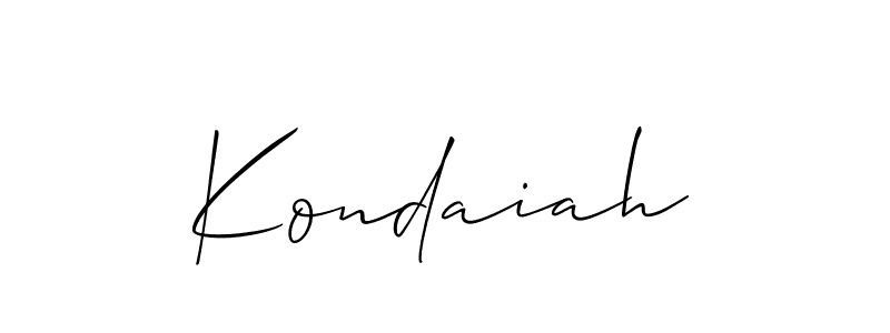 Make a beautiful signature design for name Kondaiah. With this signature (Allison_Script) style, you can create a handwritten signature for free. Kondaiah signature style 2 images and pictures png