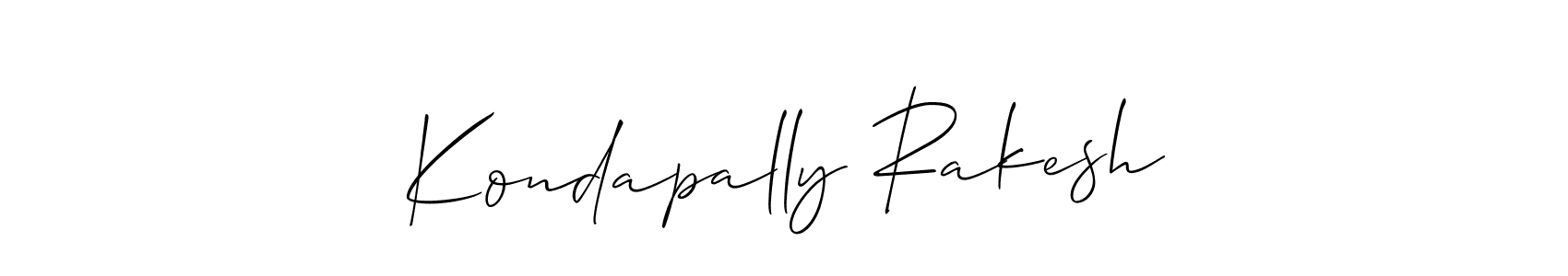 Use a signature maker to create a handwritten signature online. With this signature software, you can design (Allison_Script) your own signature for name Kondapally Rakesh. Kondapally Rakesh signature style 2 images and pictures png