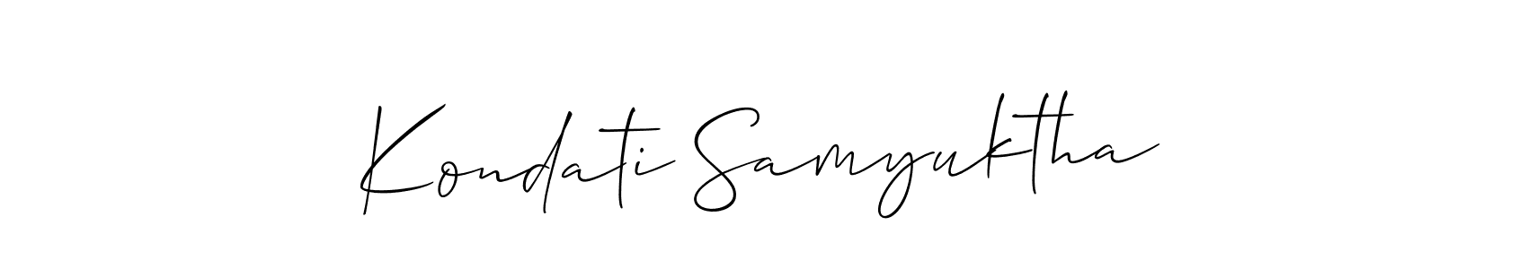 How to Draw Kondati Samyuktha signature style? Allison_Script is a latest design signature styles for name Kondati Samyuktha. Kondati Samyuktha signature style 2 images and pictures png