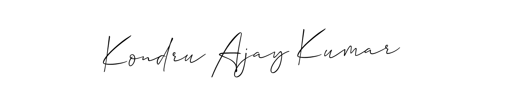 You should practise on your own different ways (Allison_Script) to write your name (Kondru Ajay Kumar) in signature. don't let someone else do it for you. Kondru Ajay Kumar signature style 2 images and pictures png