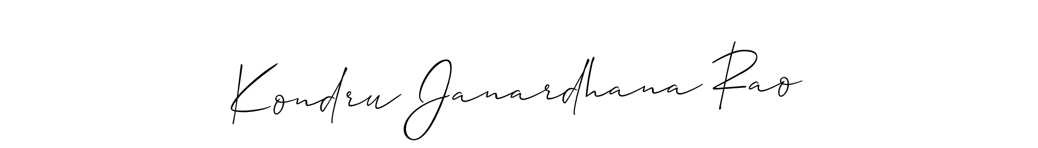 Make a short Kondru Janardhana Rao signature style. Manage your documents anywhere anytime using Allison_Script. Create and add eSignatures, submit forms, share and send files easily. Kondru Janardhana Rao signature style 2 images and pictures png