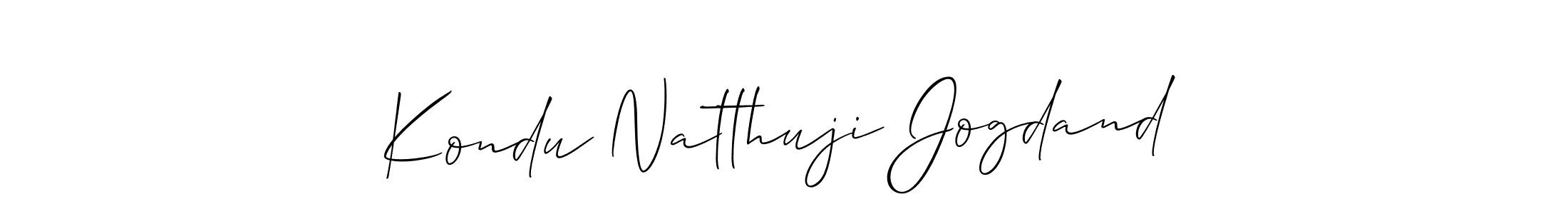 if you are searching for the best signature style for your name Kondu Natthuji Jogdand. so please give up your signature search. here we have designed multiple signature styles  using Allison_Script. Kondu Natthuji Jogdand signature style 2 images and pictures png