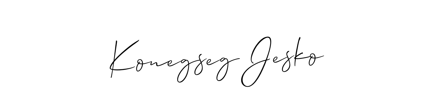 Use a signature maker to create a handwritten signature online. With this signature software, you can design (Allison_Script) your own signature for name Konegseg Jesko. Konegseg Jesko signature style 2 images and pictures png
