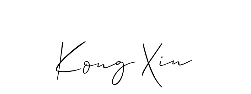 How to make Kong Xin name signature. Use Allison_Script style for creating short signs online. This is the latest handwritten sign. Kong Xin signature style 2 images and pictures png