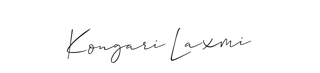 Create a beautiful signature design for name Kongari Laxmi. With this signature (Allison_Script) fonts, you can make a handwritten signature for free. Kongari Laxmi signature style 2 images and pictures png