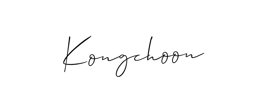 How to make Kongchoon signature? Allison_Script is a professional autograph style. Create handwritten signature for Kongchoon name. Kongchoon signature style 2 images and pictures png