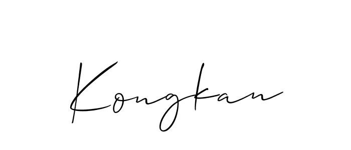 Design your own signature with our free online signature maker. With this signature software, you can create a handwritten (Allison_Script) signature for name Kongkan. Kongkan signature style 2 images and pictures png