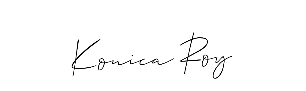 if you are searching for the best signature style for your name Konica Roy. so please give up your signature search. here we have designed multiple signature styles  using Allison_Script. Konica Roy signature style 2 images and pictures png