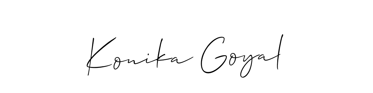 Create a beautiful signature design for name Konika Goyal. With this signature (Allison_Script) fonts, you can make a handwritten signature for free. Konika Goyal signature style 2 images and pictures png