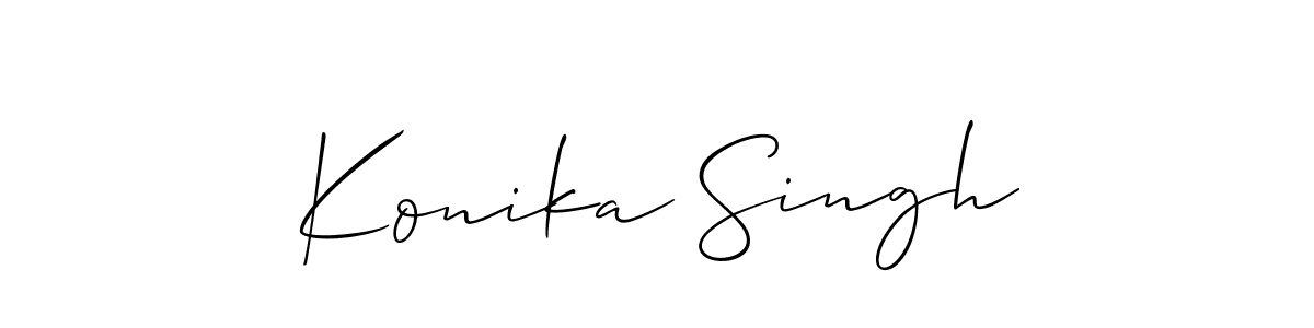 Also You can easily find your signature by using the search form. We will create Konika Singh name handwritten signature images for you free of cost using Allison_Script sign style. Konika Singh signature style 2 images and pictures png