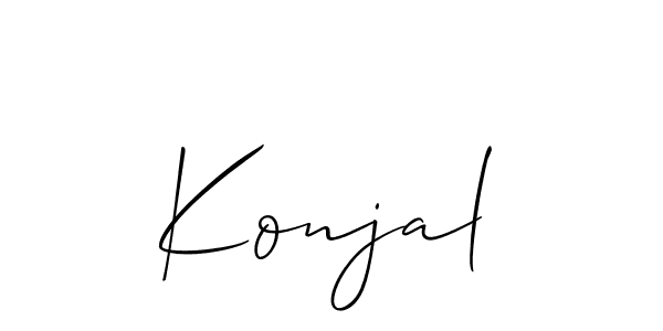 How to Draw Konjal signature style? Allison_Script is a latest design signature styles for name Konjal. Konjal signature style 2 images and pictures png