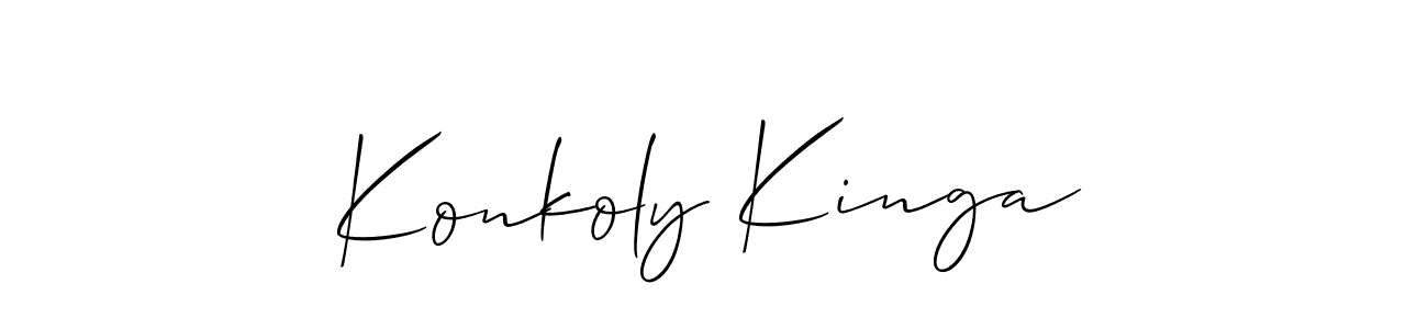 Also we have Konkoly Kinga name is the best signature style. Create professional handwritten signature collection using Allison_Script autograph style. Konkoly Kinga signature style 2 images and pictures png
