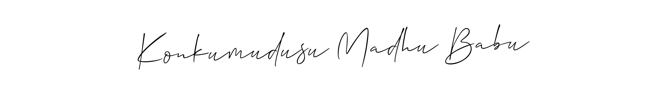 How to Draw Konkumudusu Madhu Babu signature style? Allison_Script is a latest design signature styles for name Konkumudusu Madhu Babu. Konkumudusu Madhu Babu signature style 2 images and pictures png