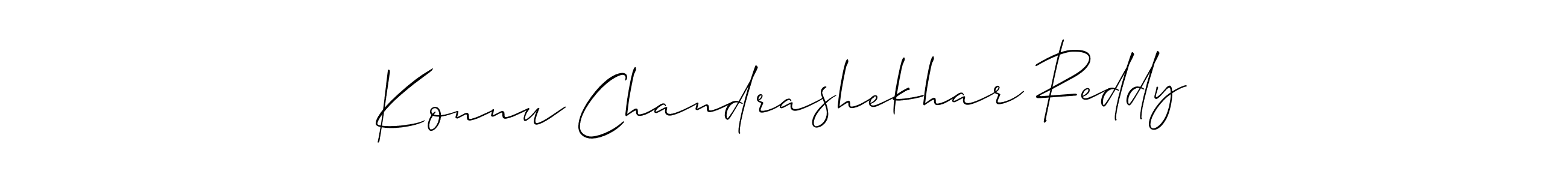 How to Draw Konnu Chandrashekhar Reddy signature style? Allison_Script is a latest design signature styles for name Konnu Chandrashekhar Reddy. Konnu Chandrashekhar Reddy signature style 2 images and pictures png