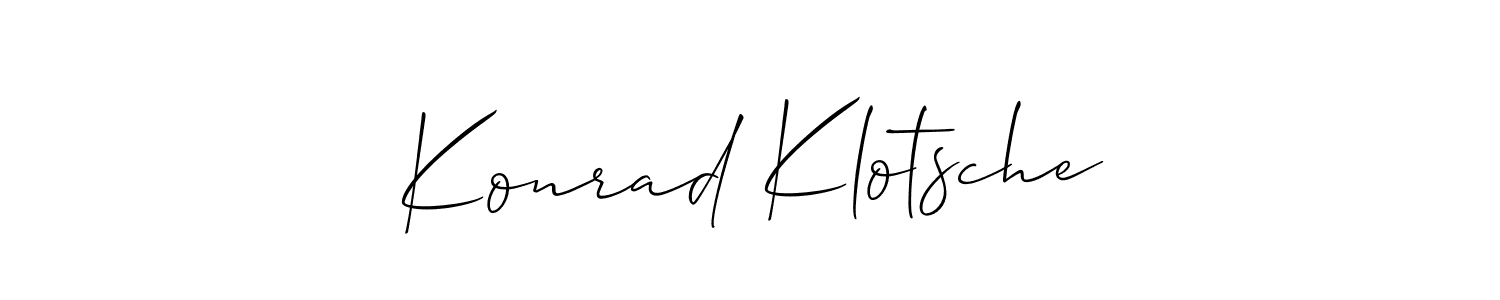 How to make Konrad Klotsche name signature. Use Allison_Script style for creating short signs online. This is the latest handwritten sign. Konrad Klotsche signature style 2 images and pictures png