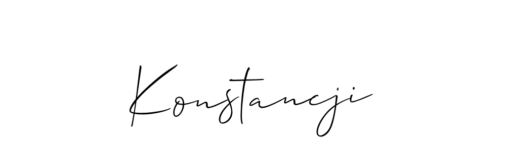 Allison_Script is a professional signature style that is perfect for those who want to add a touch of class to their signature. It is also a great choice for those who want to make their signature more unique. Get Konstancji name to fancy signature for free. Konstancji signature style 2 images and pictures png