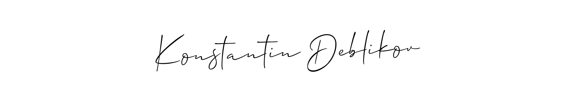 It looks lik you need a new signature style for name Konstantin Deblikov. Design unique handwritten (Allison_Script) signature with our free signature maker in just a few clicks. Konstantin Deblikov signature style 2 images and pictures png