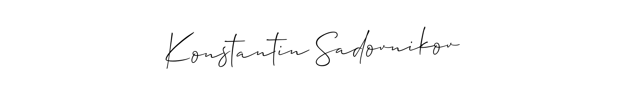 This is the best signature style for the Konstantin Sadovnikov name. Also you like these signature font (Allison_Script). Mix name signature. Konstantin Sadovnikov signature style 2 images and pictures png