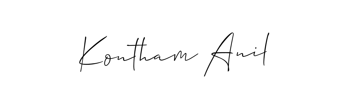 Check out images of Autograph of Kontham Anil name. Actor Kontham Anil Signature Style. Allison_Script is a professional sign style online. Kontham Anil signature style 2 images and pictures png