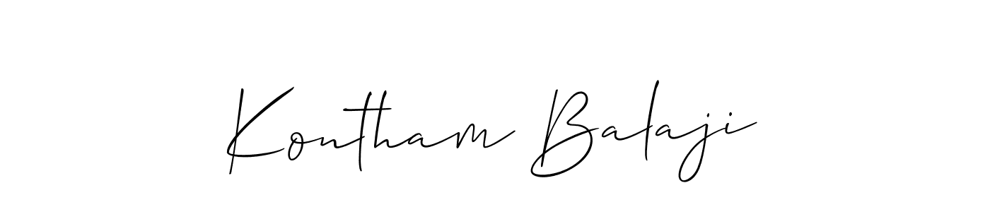 Also we have Kontham Balaji name is the best signature style. Create professional handwritten signature collection using Allison_Script autograph style. Kontham Balaji signature style 2 images and pictures png