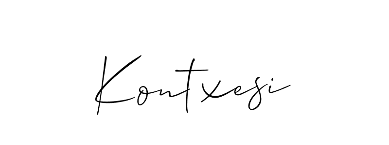 You should practise on your own different ways (Allison_Script) to write your name (Kontxesi) in signature. don't let someone else do it for you. Kontxesi signature style 2 images and pictures png