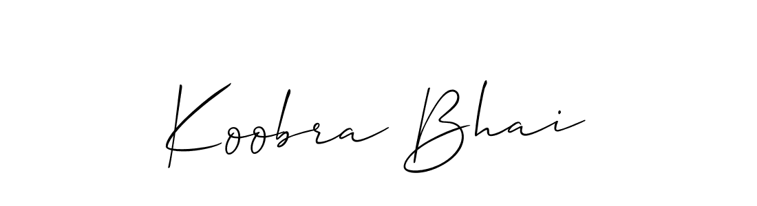 The best way (Allison_Script) to make a short signature is to pick only two or three words in your name. The name Koobra Bhai include a total of six letters. For converting this name. Koobra Bhai signature style 2 images and pictures png