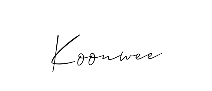 How to make Koonwee signature? Allison_Script is a professional autograph style. Create handwritten signature for Koonwee name. Koonwee signature style 2 images and pictures png