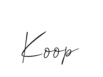 It looks lik you need a new signature style for name Koop. Design unique handwritten (Allison_Script) signature with our free signature maker in just a few clicks. Koop signature style 2 images and pictures png