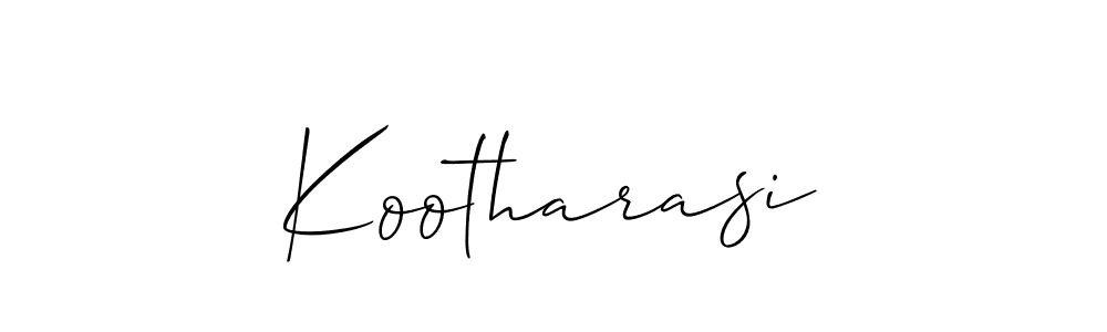 Create a beautiful signature design for name Kootharasi. With this signature (Allison_Script) fonts, you can make a handwritten signature for free. Kootharasi signature style 2 images and pictures png